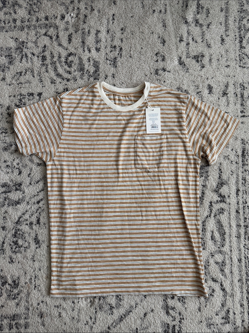 Katin Men's Beige & White Striped Pocket Tee